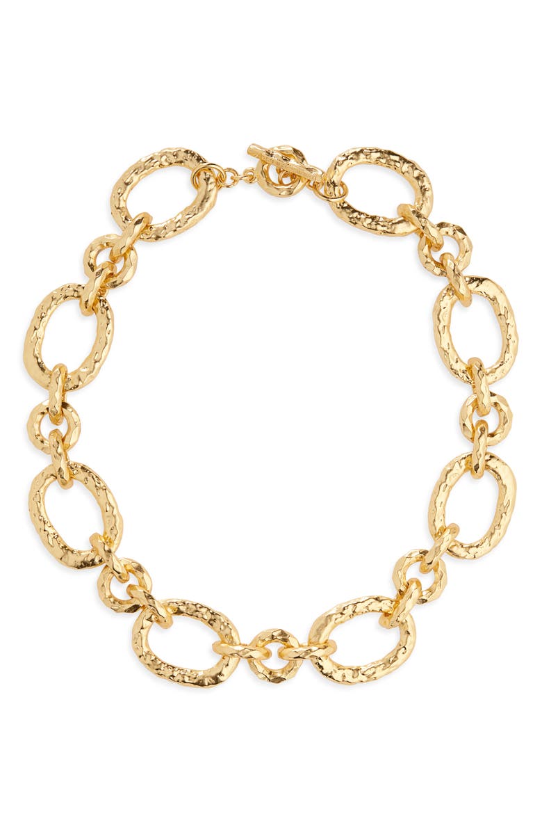 Karine Sultan Bold Link Necklace, Main, color, Gold