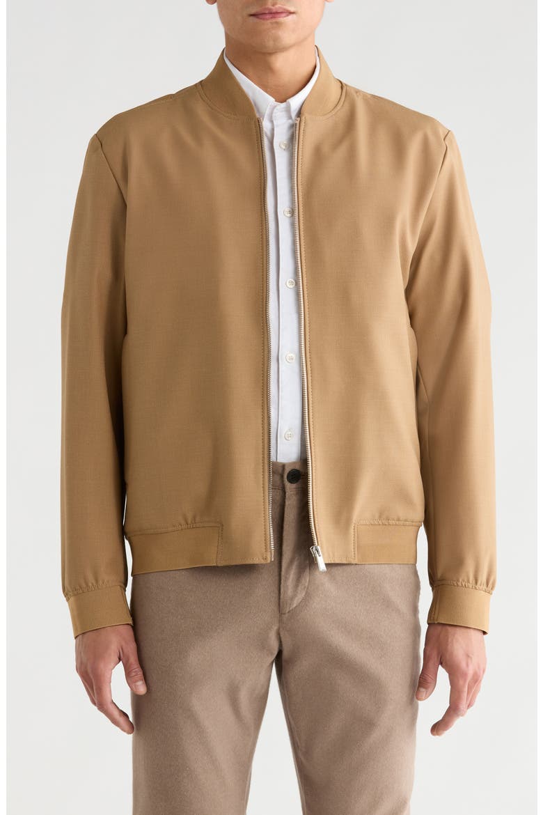 Hanry Textured Wool Blend Bomber Jacket, Main, color, OPEN BEIGE