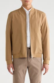 BOSS Hanry Textured Wool Blend Bomber Jacket