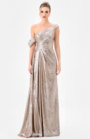 Bariano Ginnie Draped Sash Gown