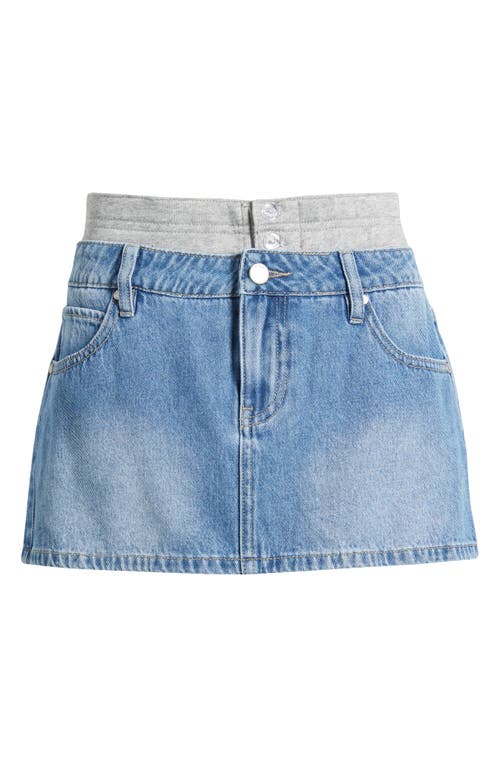 PTCL PTCL DOUBLE CONTRAST WAISTBAND DENIM MINISKIRT