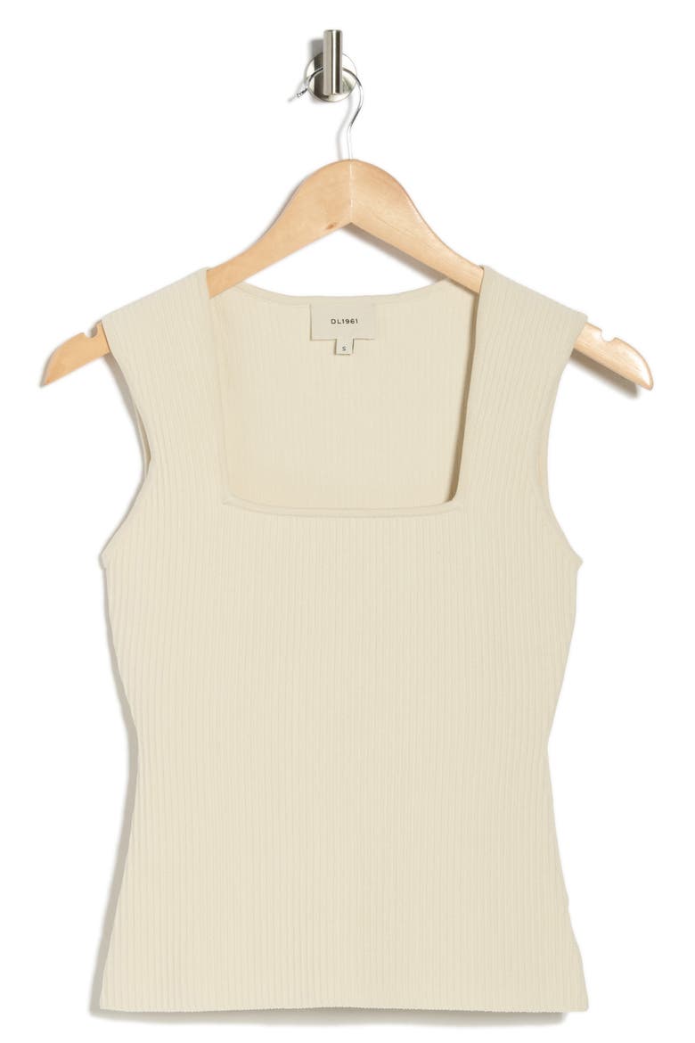Square Neck Sleeveless Top, Alternate, color, ECRU