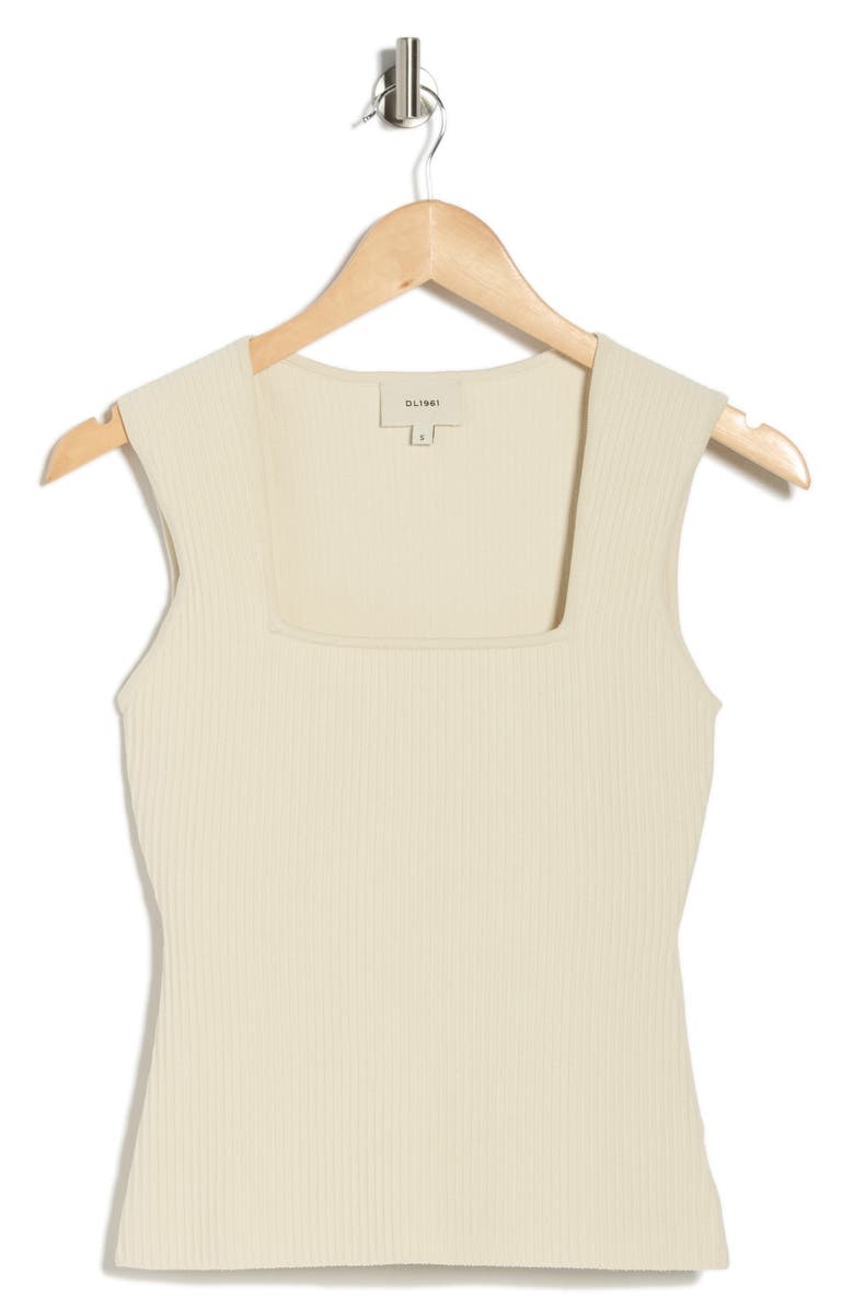 DL1961 Square Neck Sleeveless Top, Alternate, color, Ecru