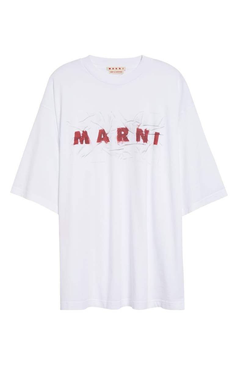 Marni Crinkle Logo Cotton Graphic T-Shirt, Alternate, color, 