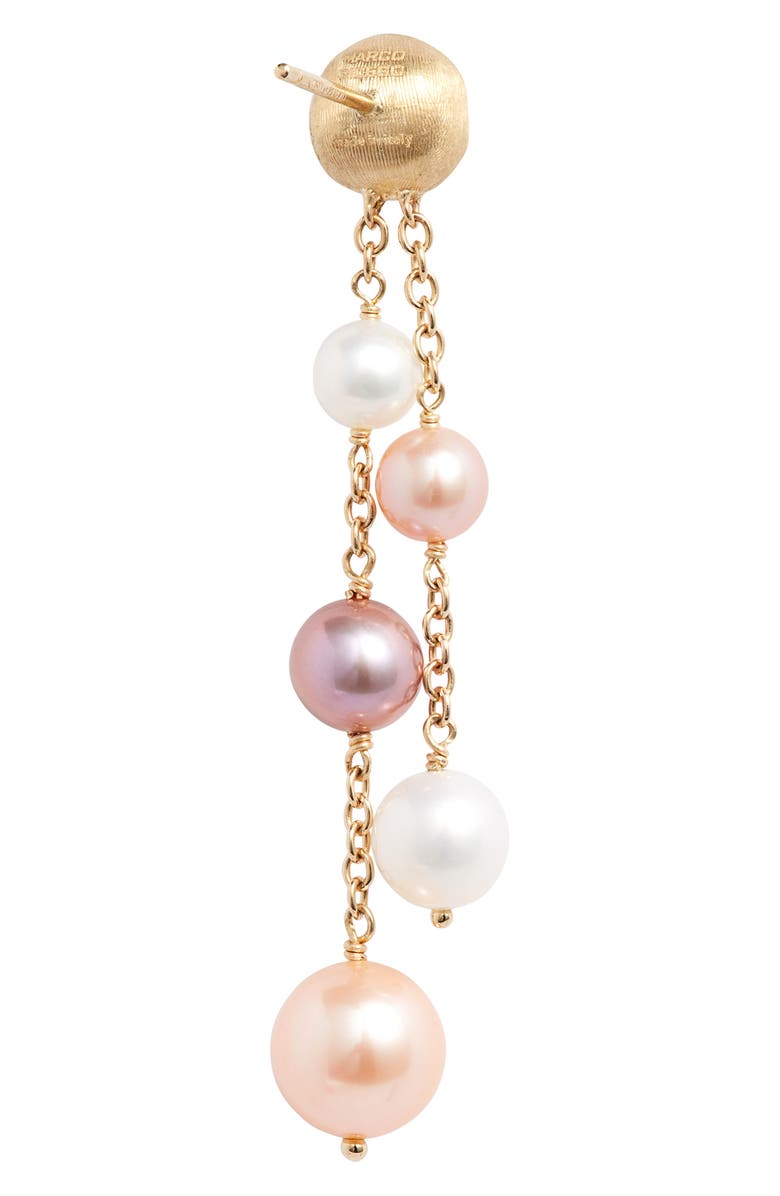 Marco Bicego Africa 18K Yellow Gold & Pearl Two-Strand Earrings, Alternate, color, 