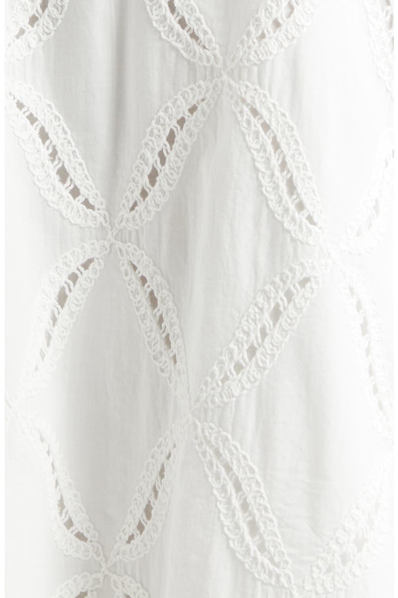 Alina Ladder Stitch Sleeveless A-Line Dress, Alternate, color, WHITE