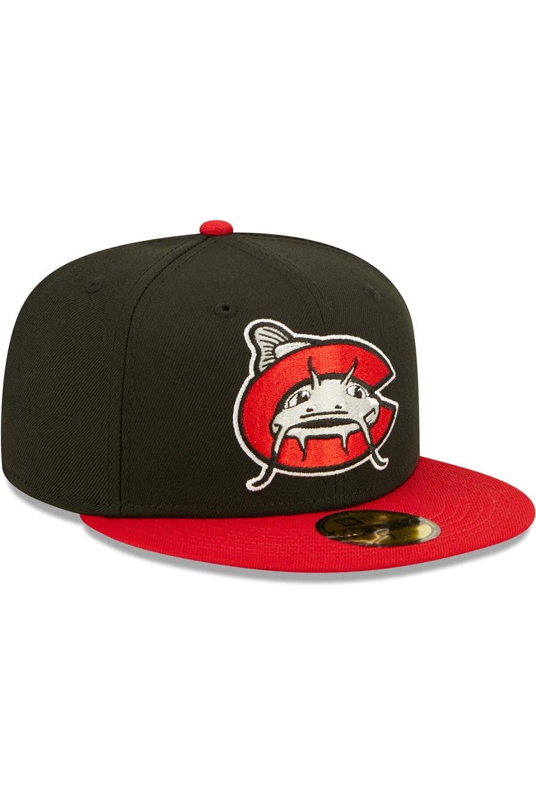 Men's New Era Black Carolina Mudcats Authentic Collection Team Home 59FIFTY Fitted Hat, Alternate, color, Black