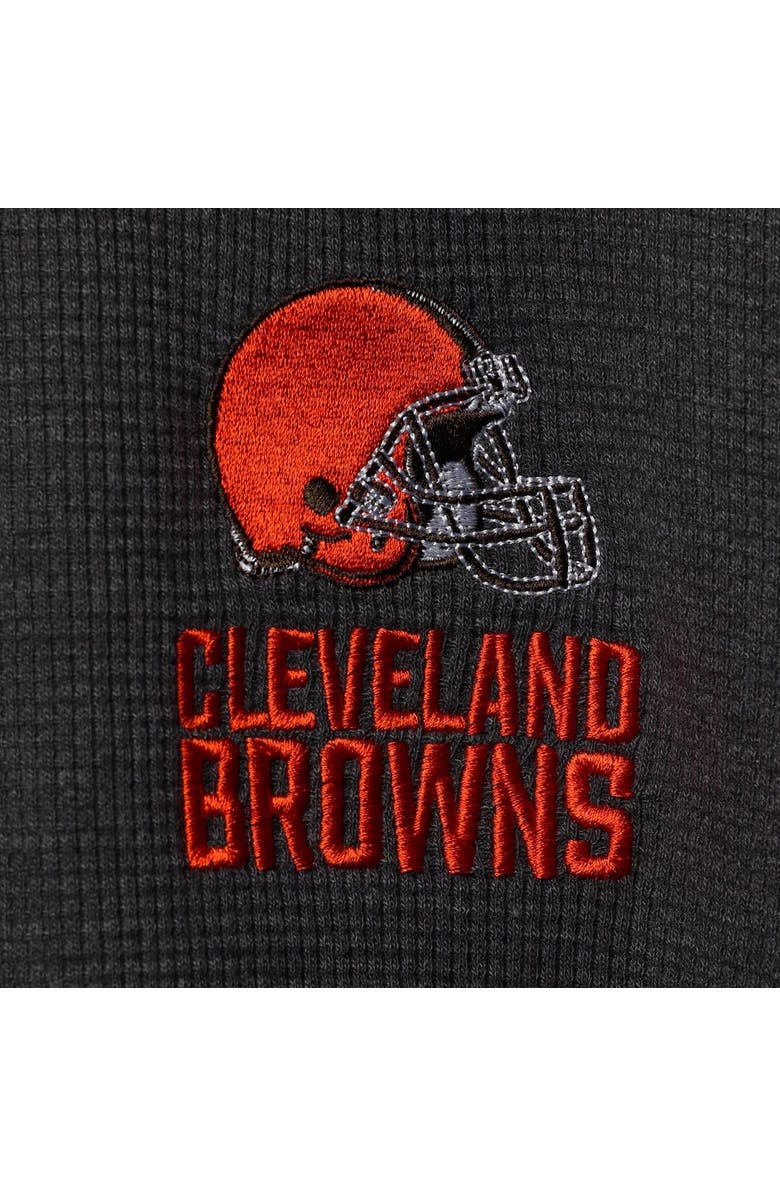 DUNBROOKE Men's Dunbrooke Charcoal Cleveland Browns Logo Maverick Thermal Henley Long Sleeve T-Shirt, Alternate, color, Charcoal