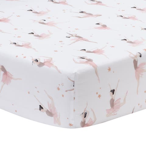 Ballerina Baby Breathable 100% Cotton Fitted Crib Sheet
