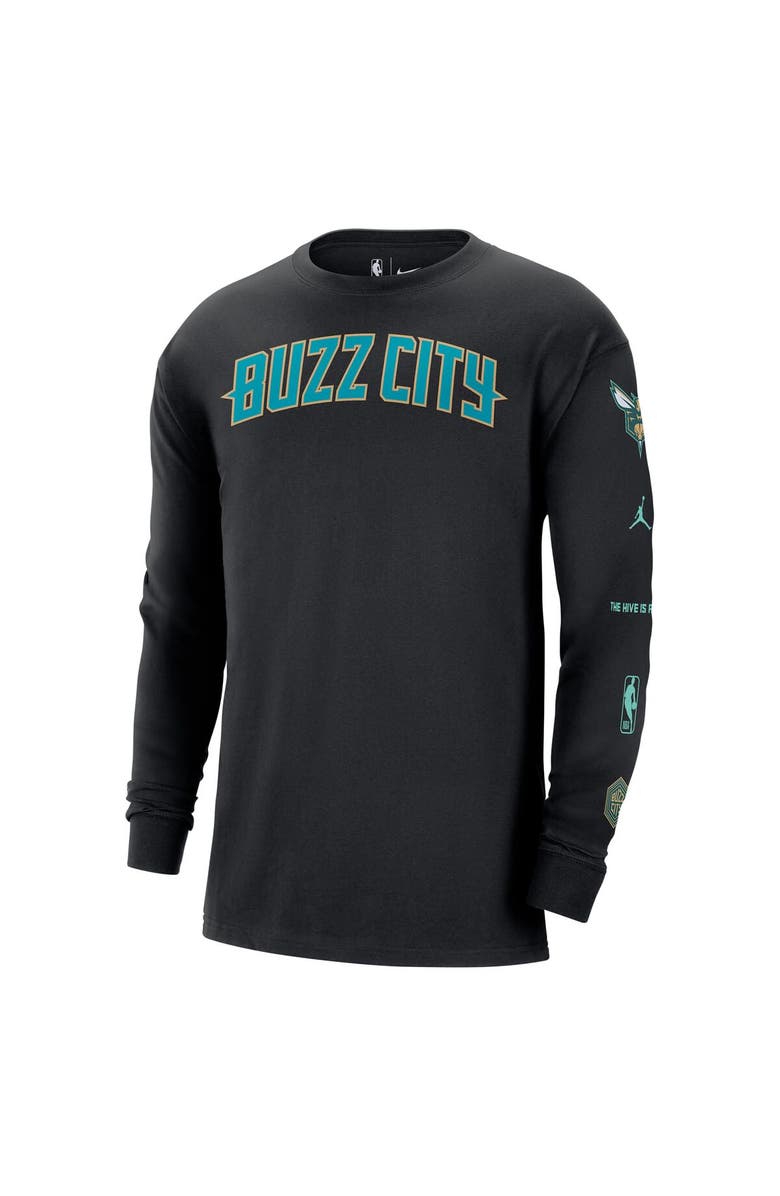 Nike Men's Nike Black Charlotte Hornets 2023/24 City Edition Max90 Expressive Long Sleeve T-Shirt, Alternate, color, 