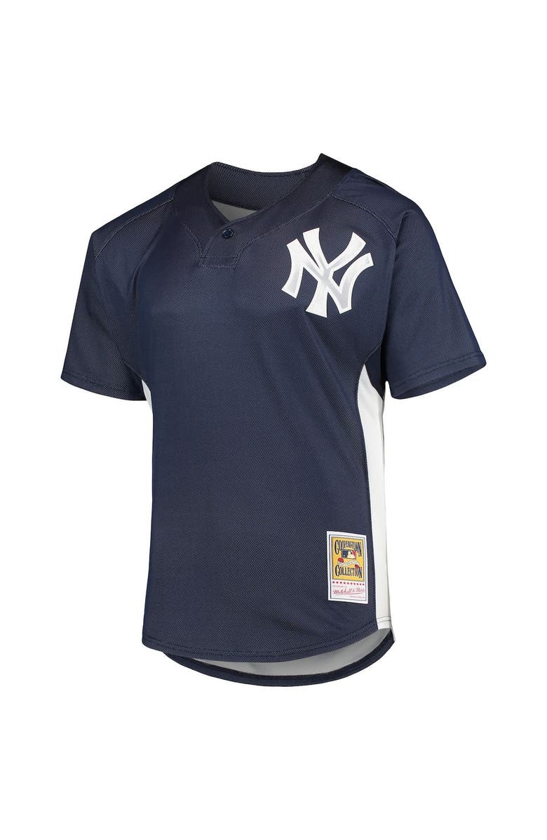 Mitchell & Ness Men's Mitchell & Ness Derek Jeter Navy New York Yankees Cooperstown Collection Mesh Batting Practice Button-Up Jersey, Alternate, color, Navy