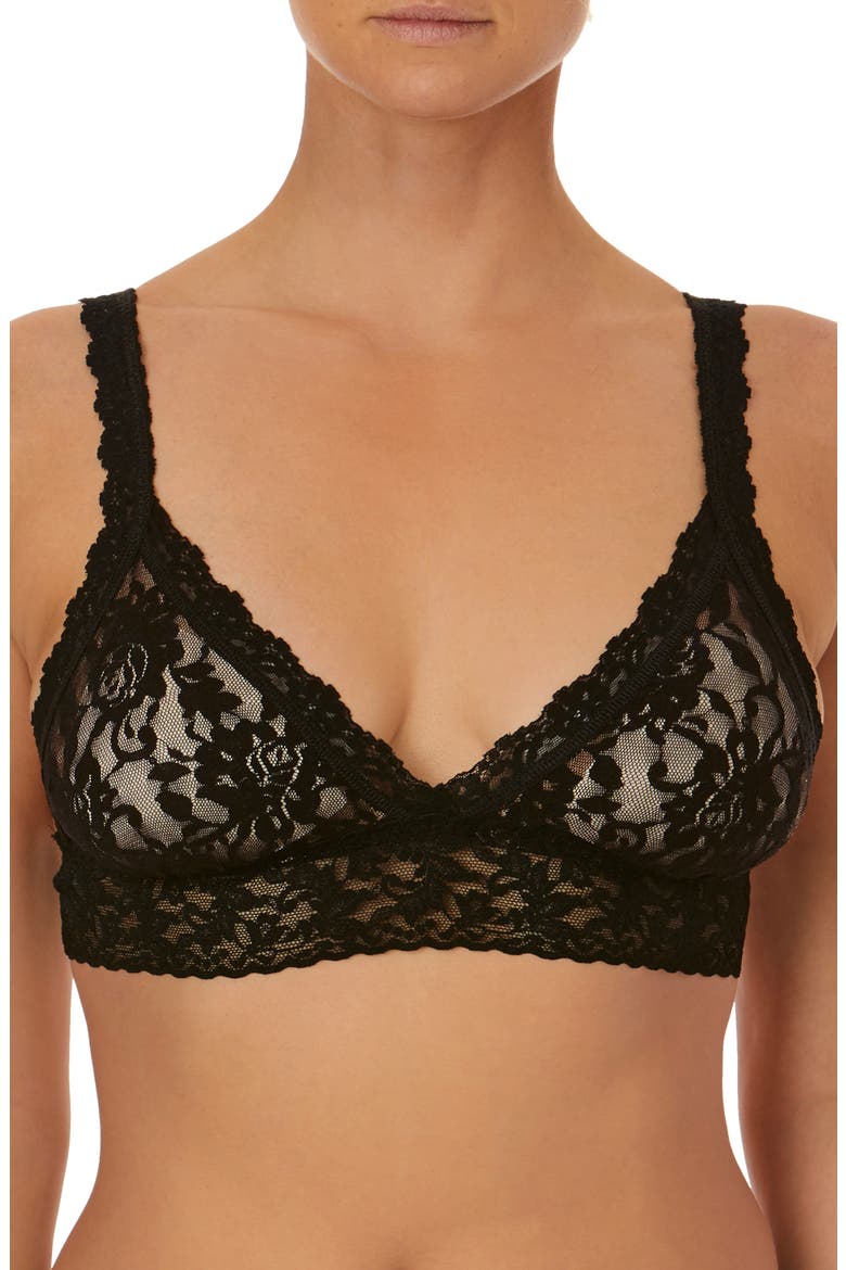 Crossover Padded Bralette, Main, color, BLACK