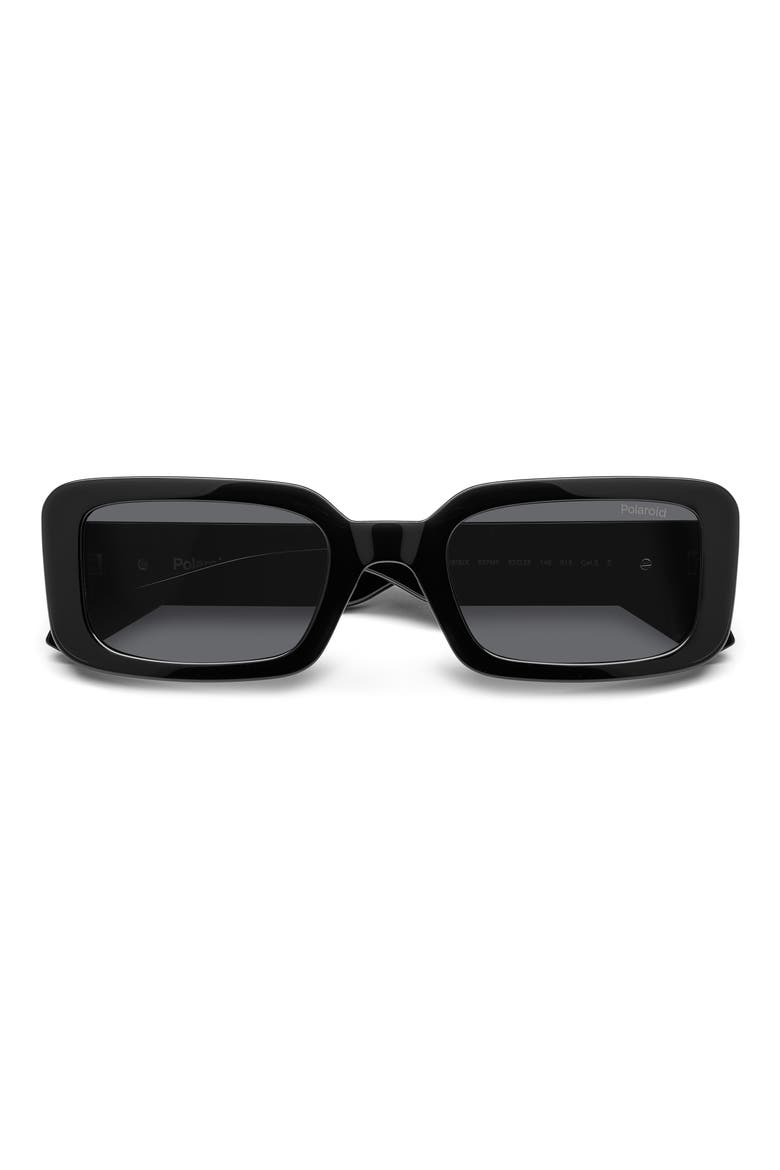 52mm Polarized Rectangular Sunglasses, Alternate, color, BLACK/ GRAY POLARIZED