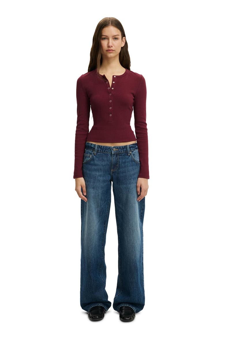 Women's Blake Henley Long Sleeve, Alternate, color, Sour Cherry