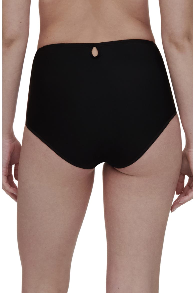 High Waist Lace Inset Briefs, Alternate, color, BLACK