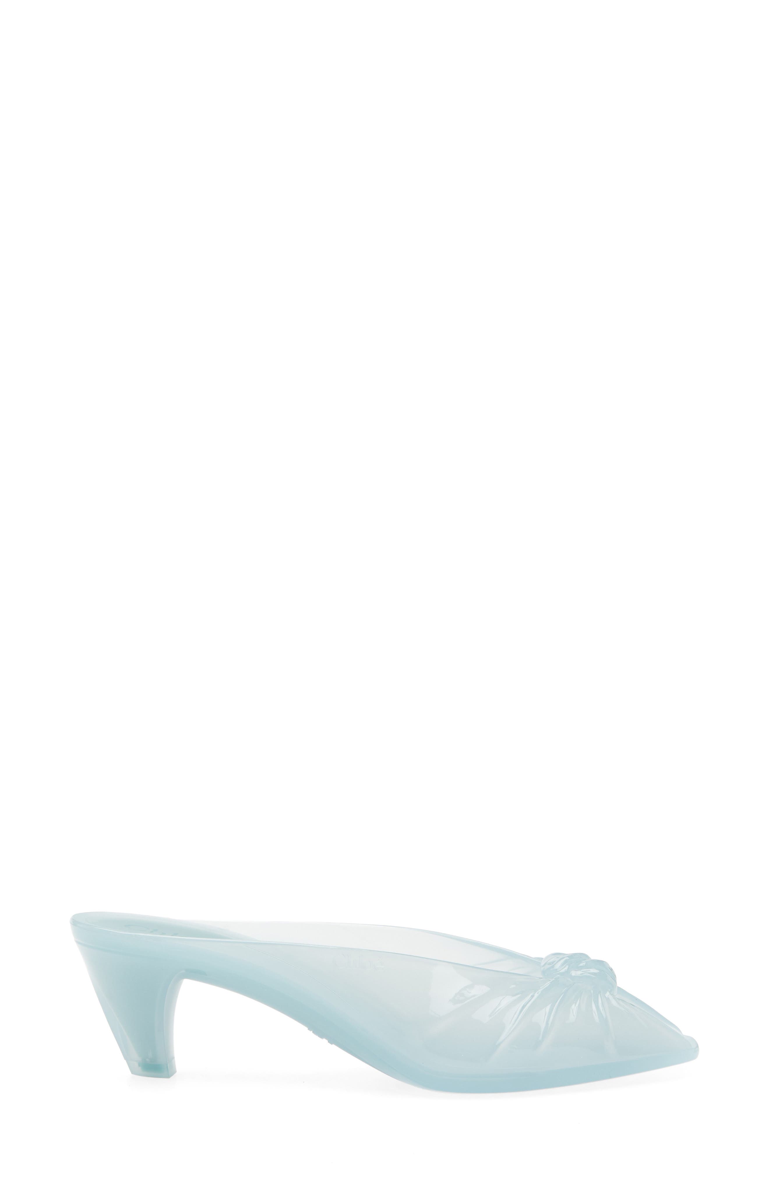 Chloé Jelly Peep Toe Kitten Heel Mule, Alternate, color, Spearmint