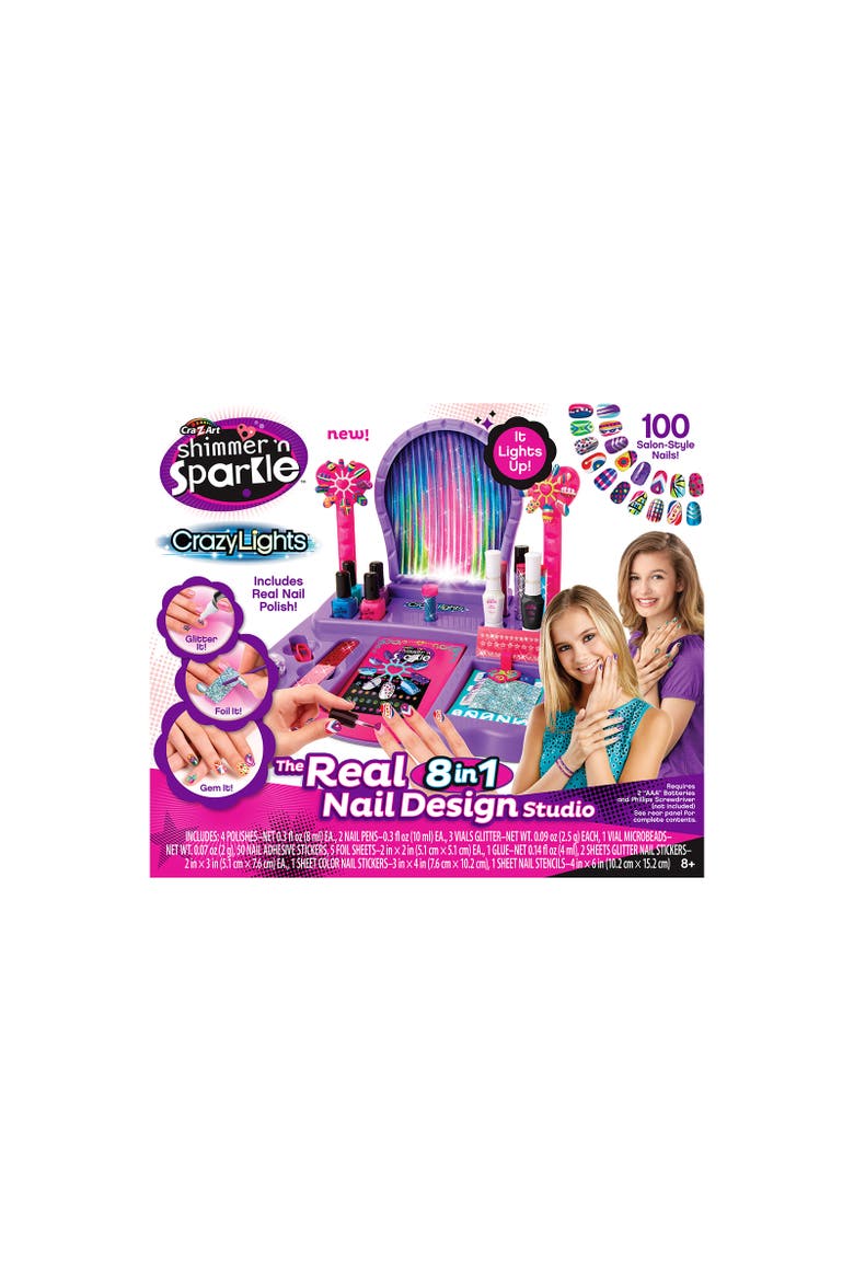 Shimmer N Sparkle Lights 8 In 1 Nail Design Studio, Main, color, Multicolored