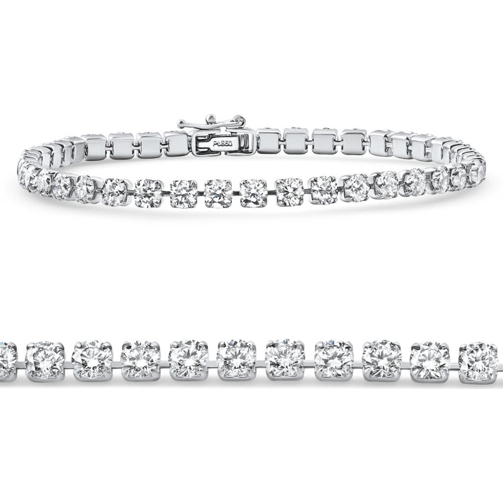 Bliss Diamond Platinum 6ct Diamond Tennis Bracelet 7" Lab Grown In Silver