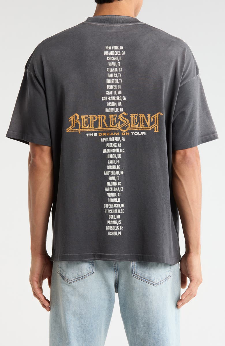 Represent Golden Tour Cotton Graphic T-Shirt, Alternate, color, Sun Fade Grey