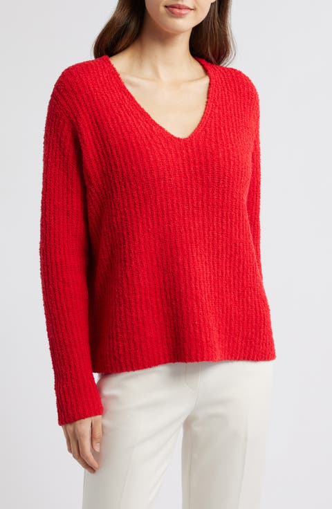 V-Neck Organic Cotton & Cashmere Blend Sweater