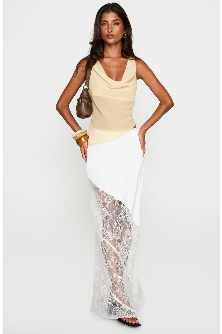 Castelli Lace Maxi Skirt, Alternate, color, WHITE