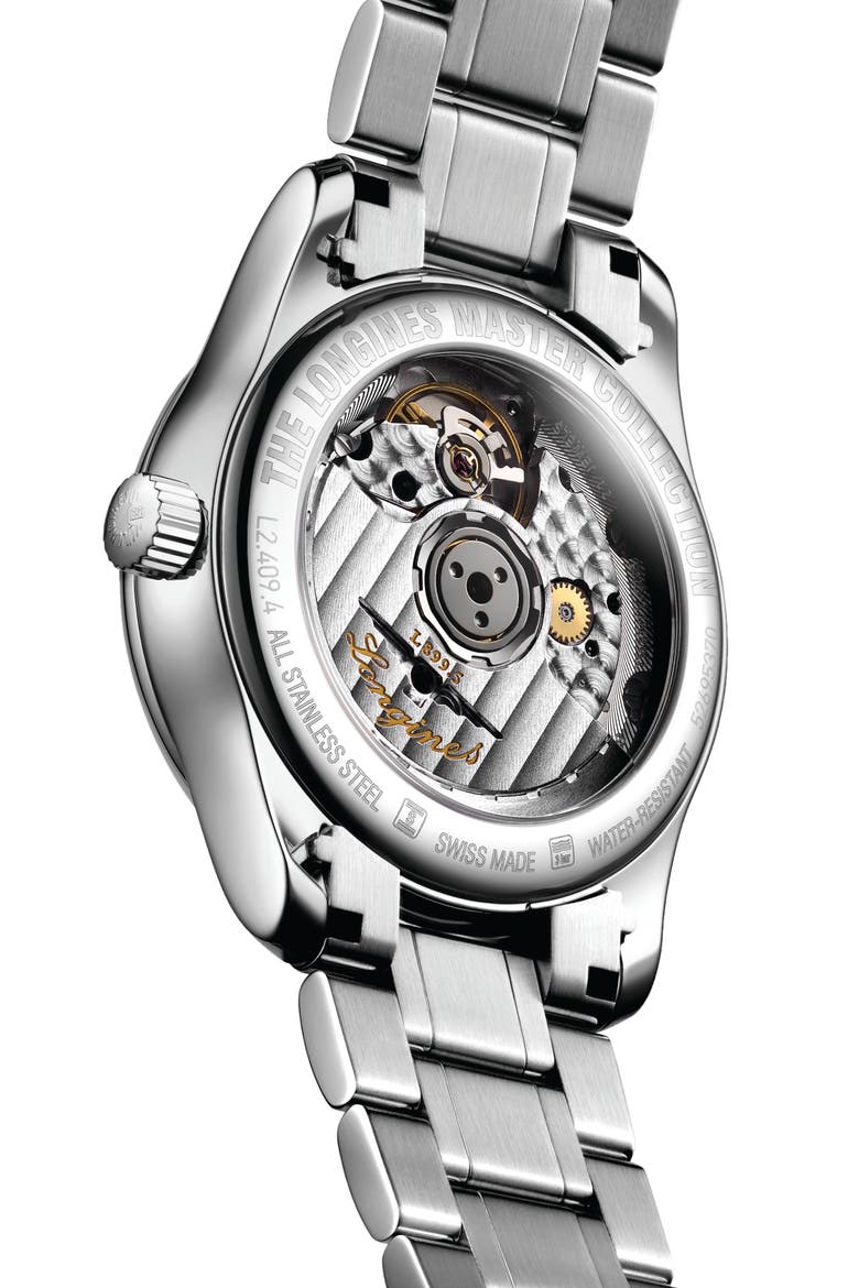 Master Collection Automatic Diamond Bracelet Watch, 34mm, Alternate, color, MOTHER OF PEARL