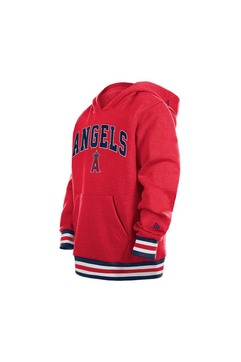 Youth New Era Red Los Angeles Angels Knit Trim Pullover Hoodie, Alternate, color, Red