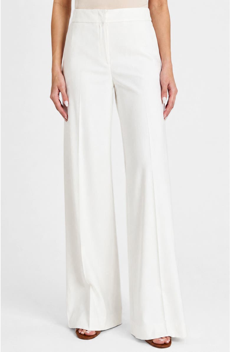 Santorelli Gigi Wide Leg Pant in Cotton Stretch, Main, color, Ivory