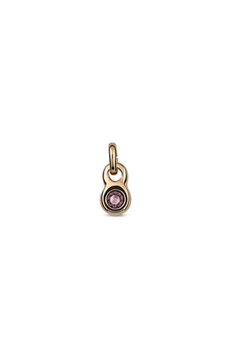 Gold Charm with Pink Crystal