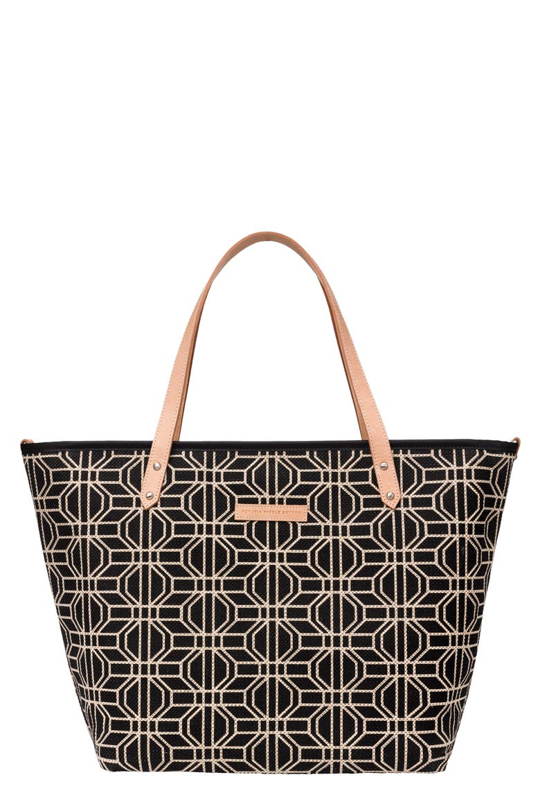 'Downtown' Glazed Canvas Tote, Main, color, CONSTELLATION
