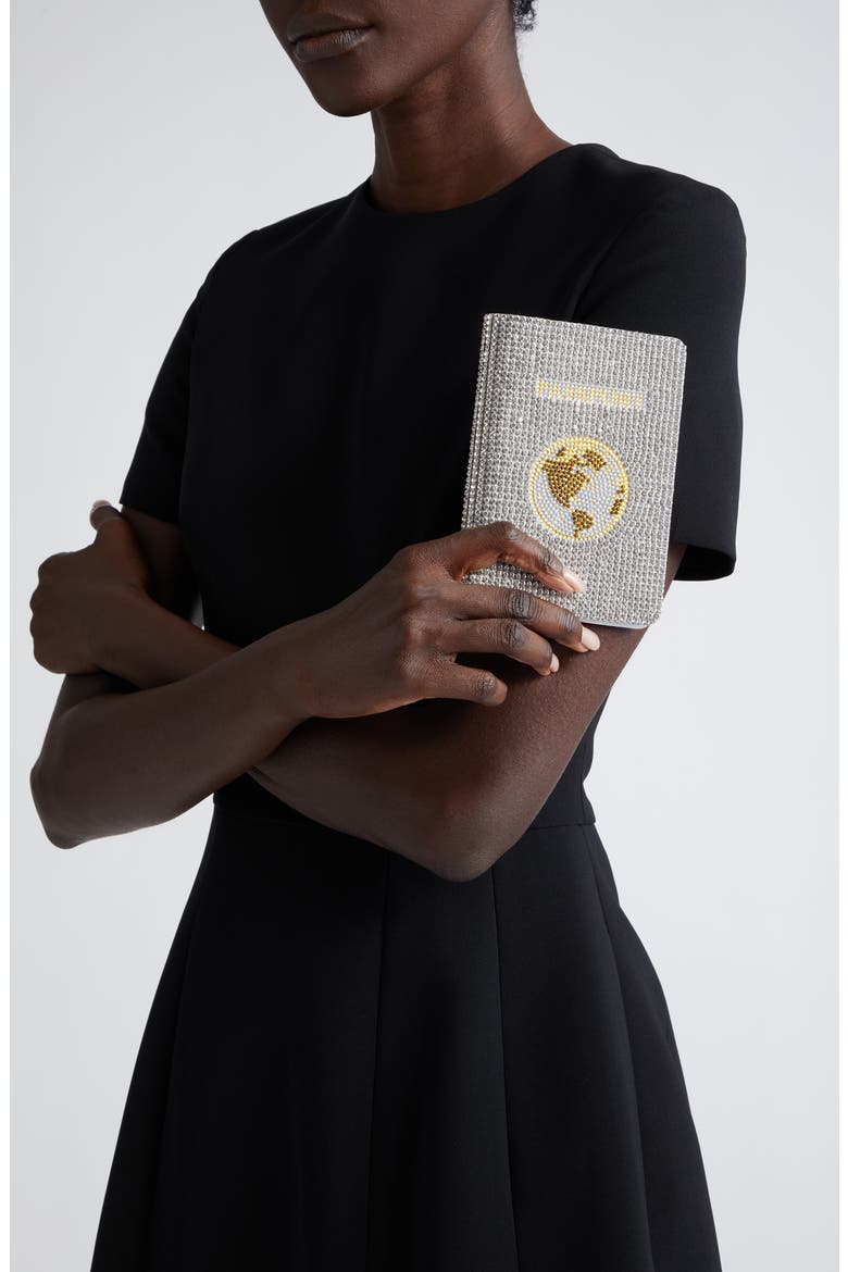 Traveler Crystal Beaded Passport Holder, Alternate, color, RHINE