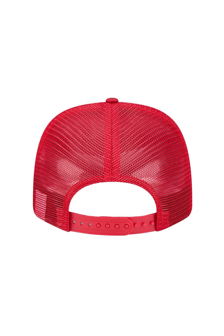 Men's New Era Scarlet San Francisco 49ers Adventure Camo Trucker 9SEVENTY Stretch-Snap Adjustable Hat, Alternate, color, Scarlet