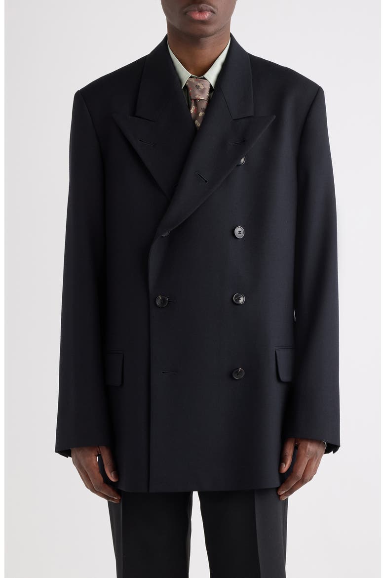 Bosar Double Breasted Wool Sport Coat, Main, color, NAVY