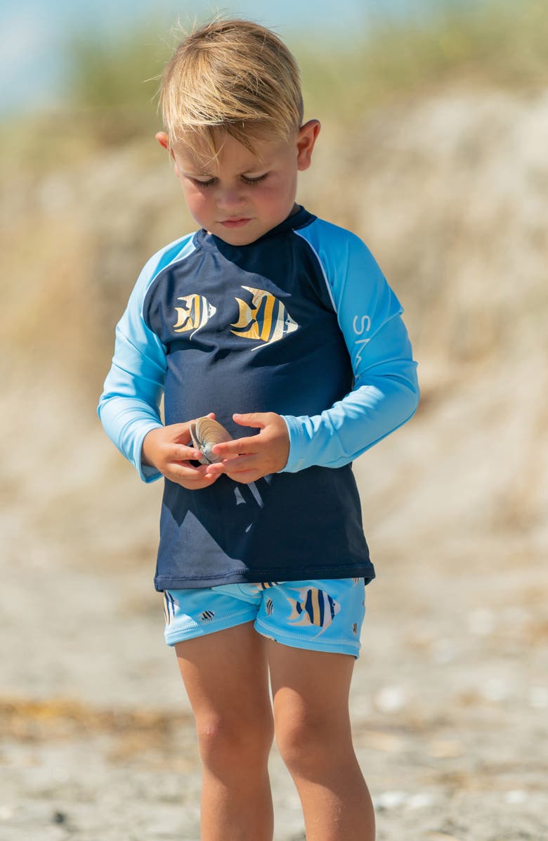 Snapper Rock Kids' Angel Fish Two-Piece Rashguard Swimsuit, Alternate, color, 