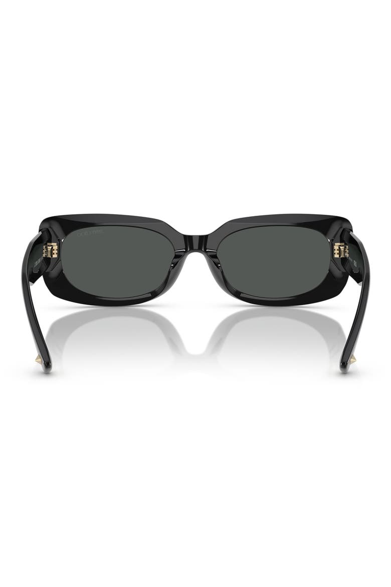 54mm Polarized Pillow Sunglasses, Alternate, color, BLACK