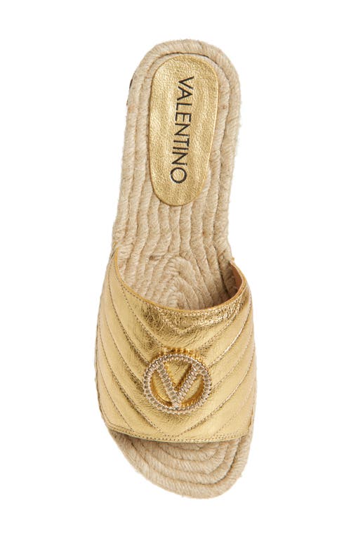 Valentino By Mario Valentino Clabee Platform Slide Sandal In Gold