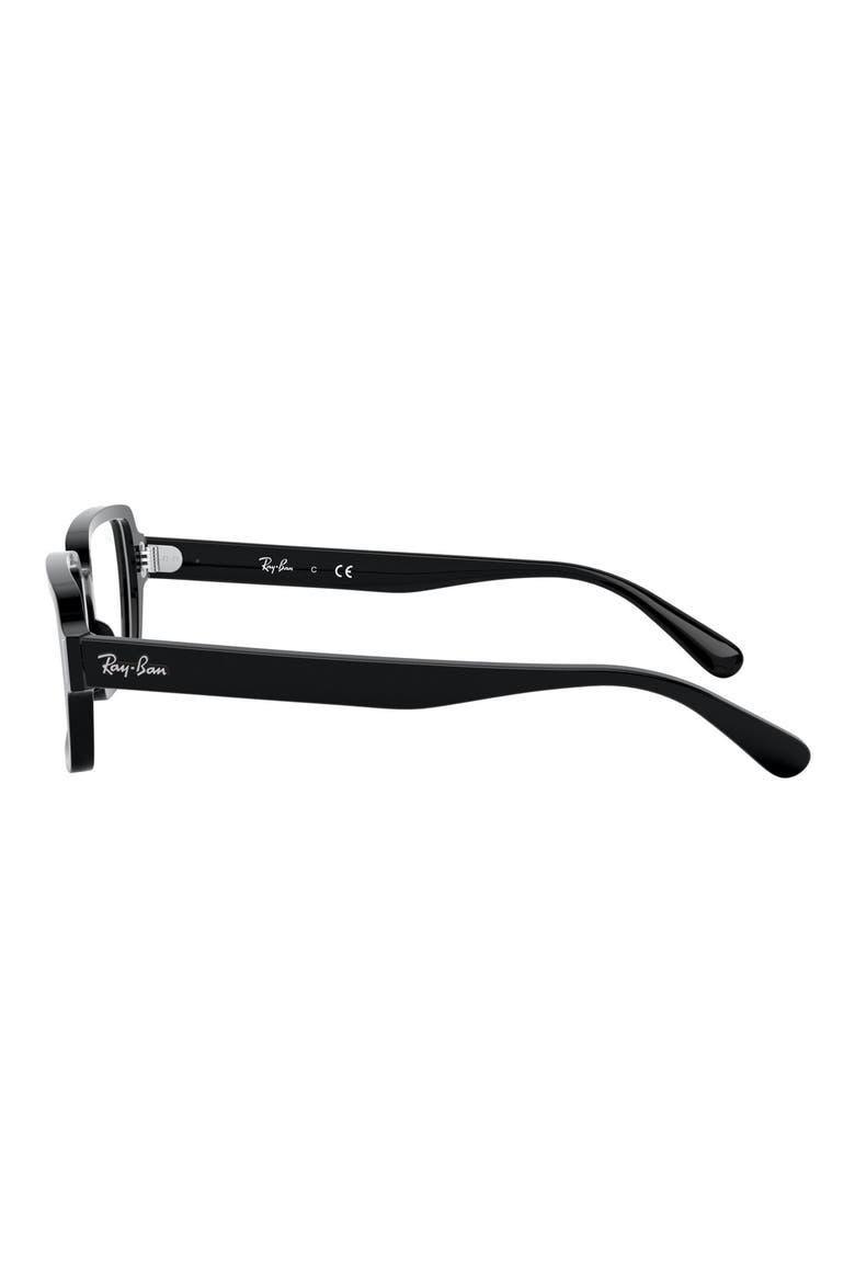 Unisex Benji 52mm Rectangular Optical Glasses, Alternate, color, SHINY BLACK
