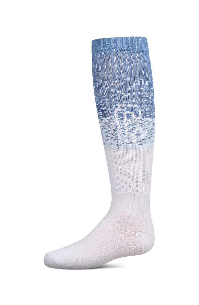 MeMoi Color-Block C Graphic Ribbed Knee Sock, Main, color, White
