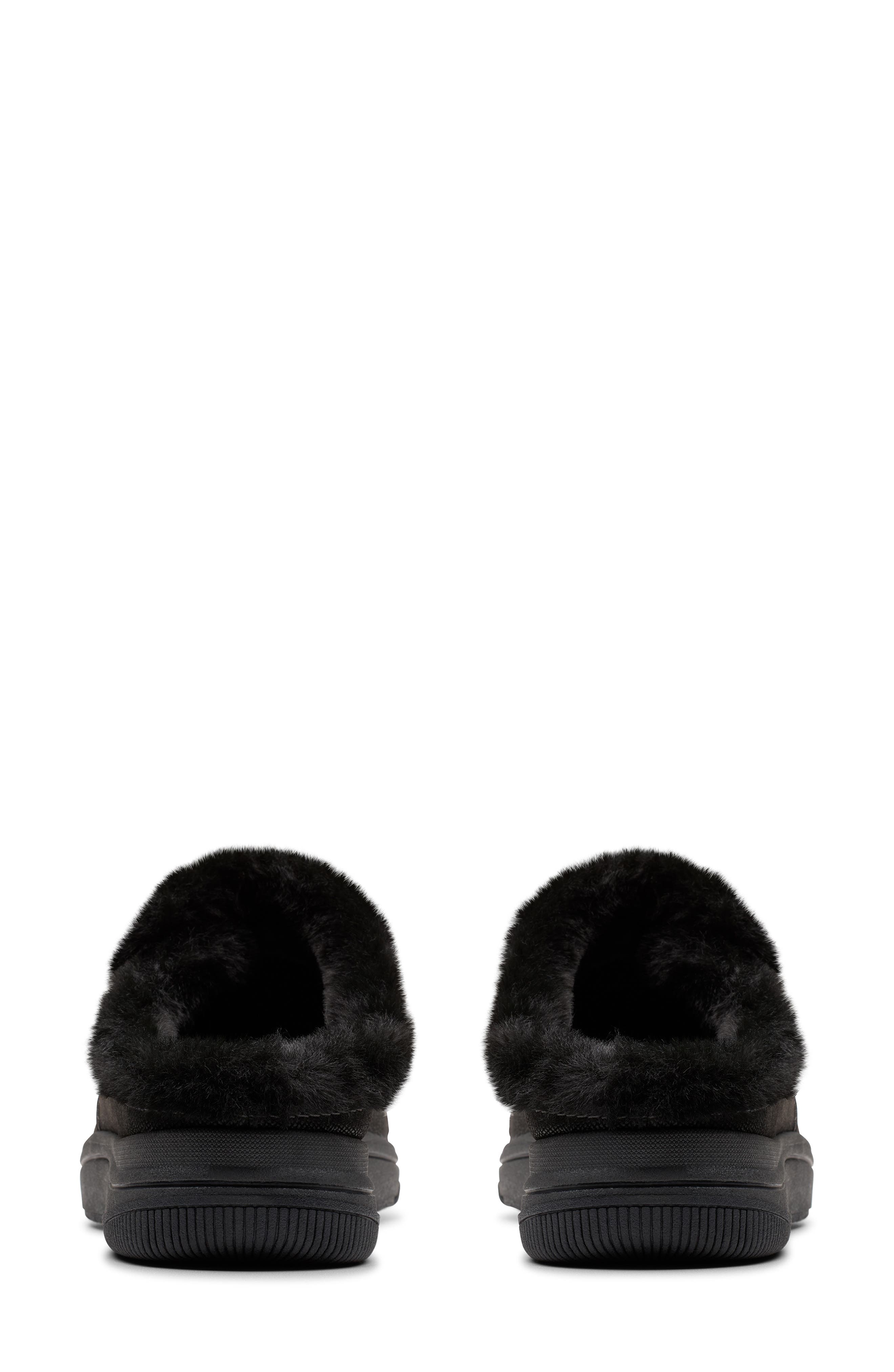 Clarks<sup>®</sup> Breeze Myth Faux Fur Lined Slipper - Wide Width Available, Alternate, color, Black