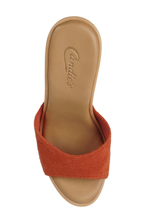 Candies Candie's Antonella Slide Sandal In Orange Suede