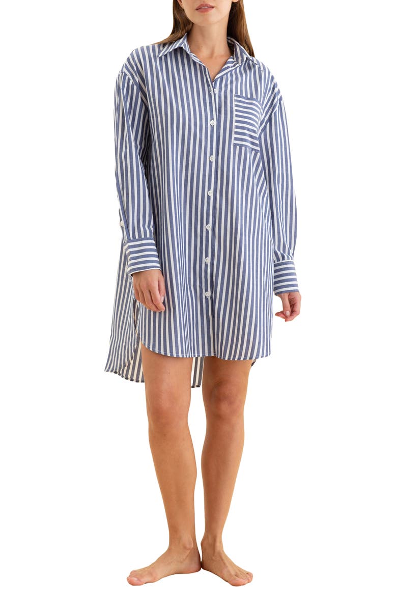 Papinelle Stripe Cotton Nightgown, Main, color, 