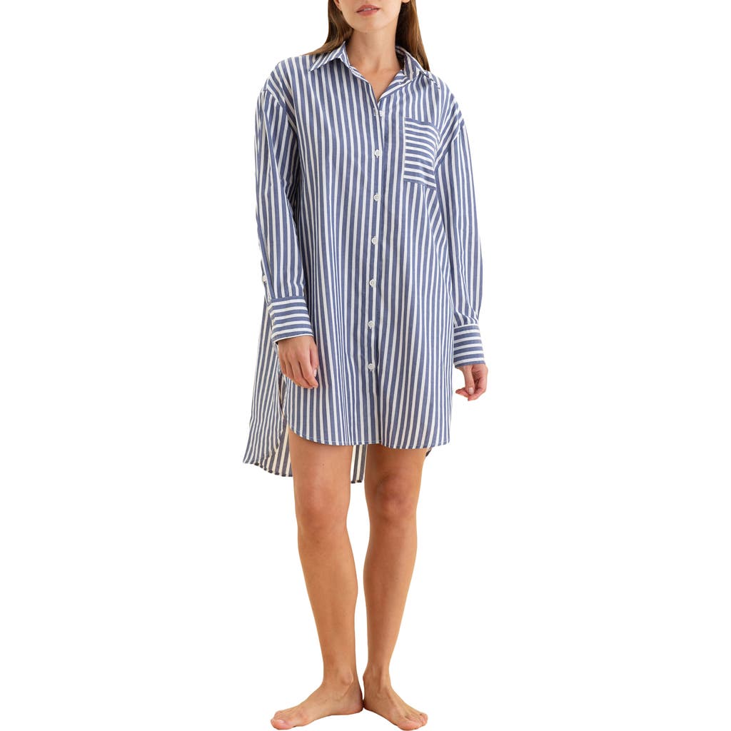 PAPINELLE PAPINELLE STRIPE COTTON NIGHTGOWN