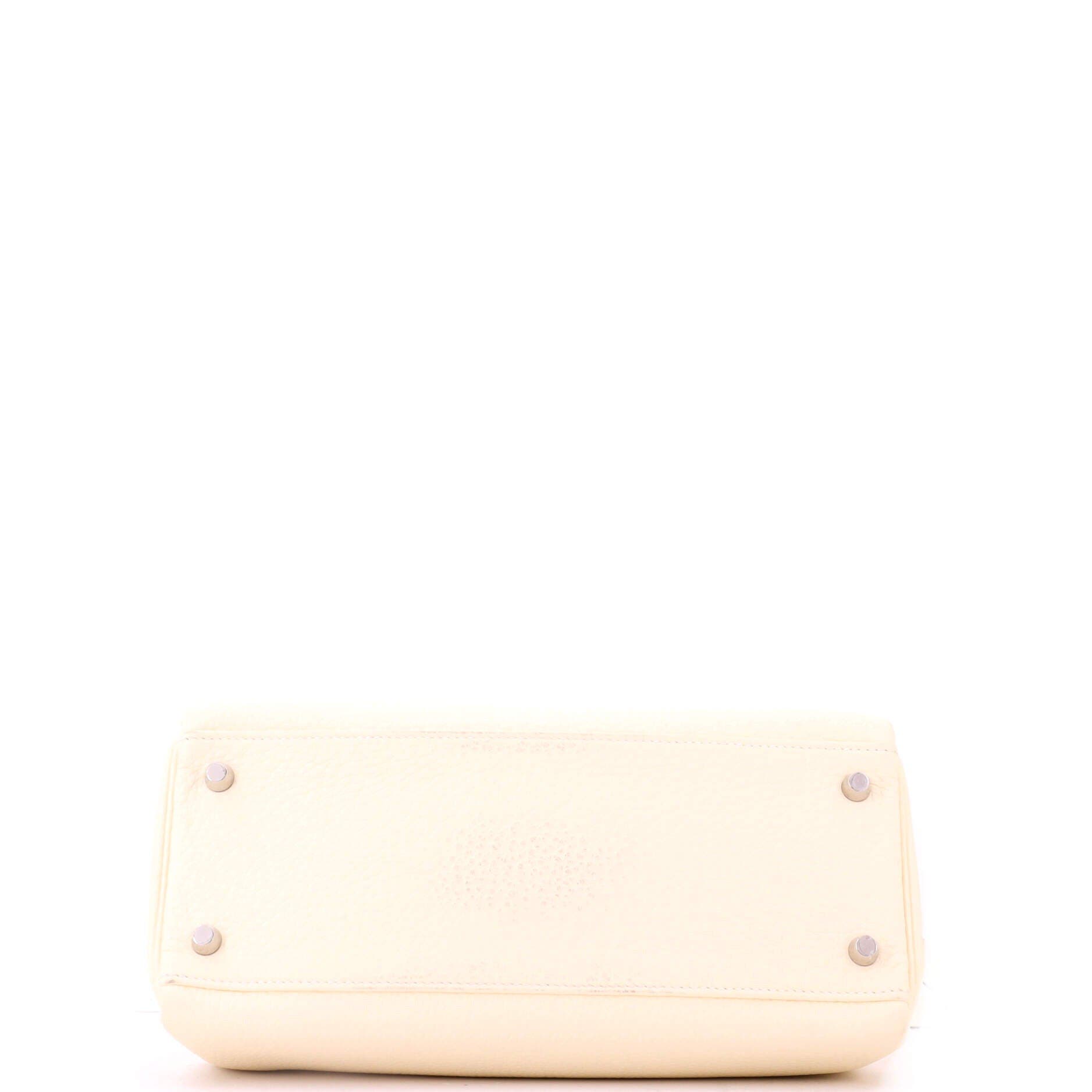 Pre-Owned Hermes Kelly Handbag Light Clemence with Palladium Hardware 28, Alternate, color, Nata