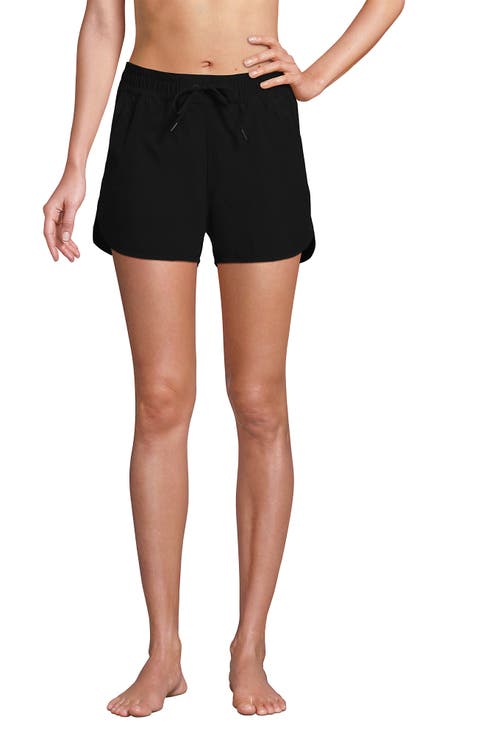 Woven Packable 3" Dolphin Hem Swim Cover-up Shorts