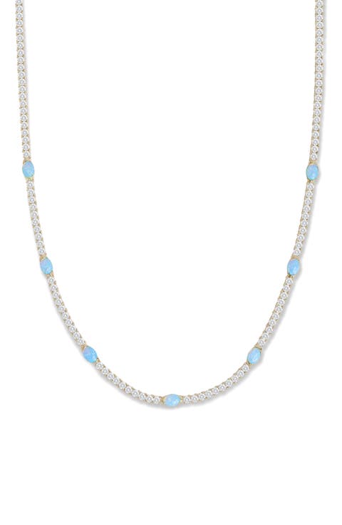 The Maven Simulated Opal Tennis Necklace