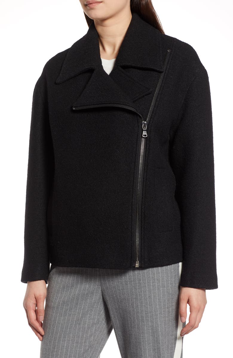 Halogen<sup>®</sup> Boiled Wool Blend Moto Jacket, Alternate, color,