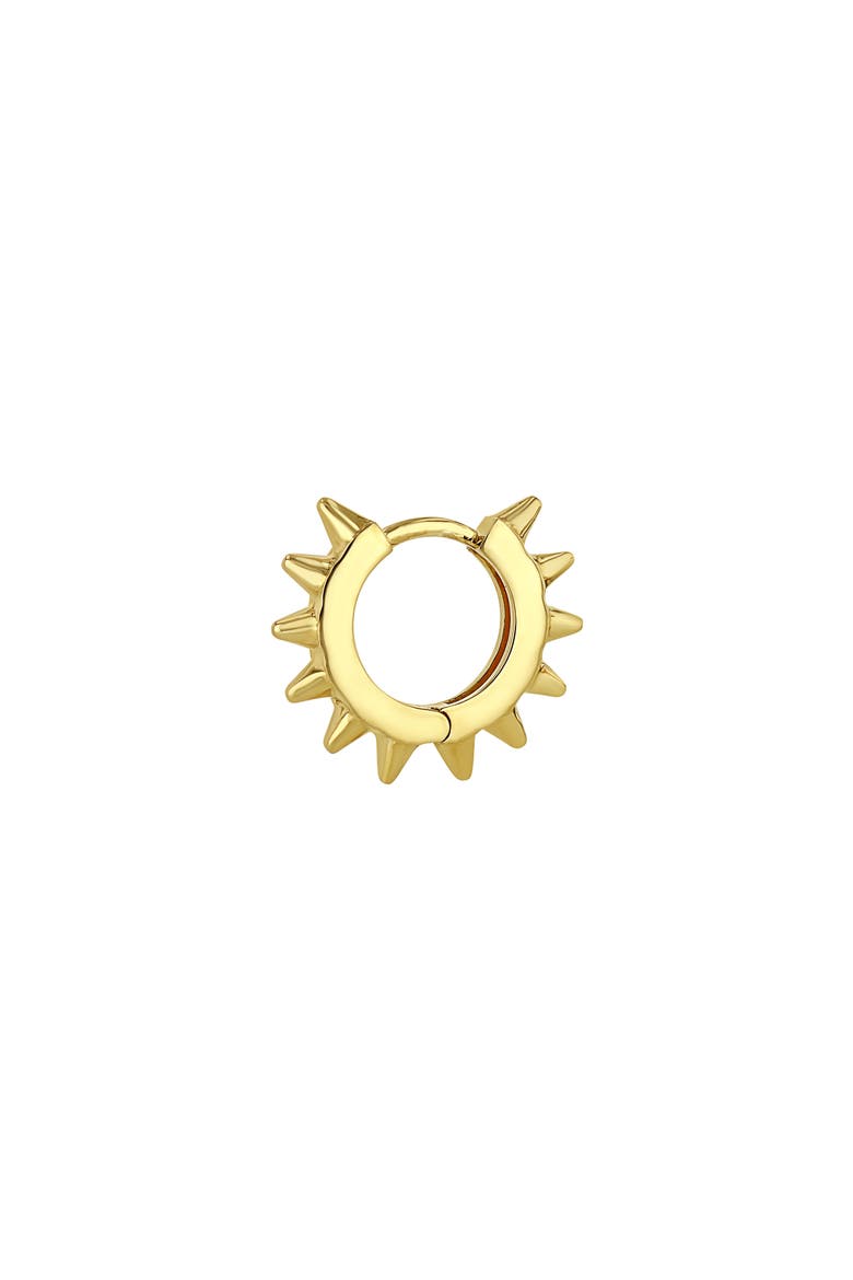 Spike Single Huggie Hoop Earring, Main, color, YELLOW GOLD