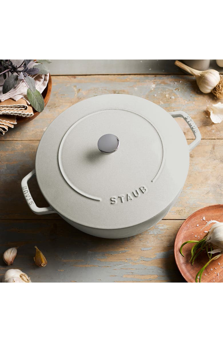 Staub 5-Quart Enameled Cast Iron Cocotte, Alternate, color, White Truffle