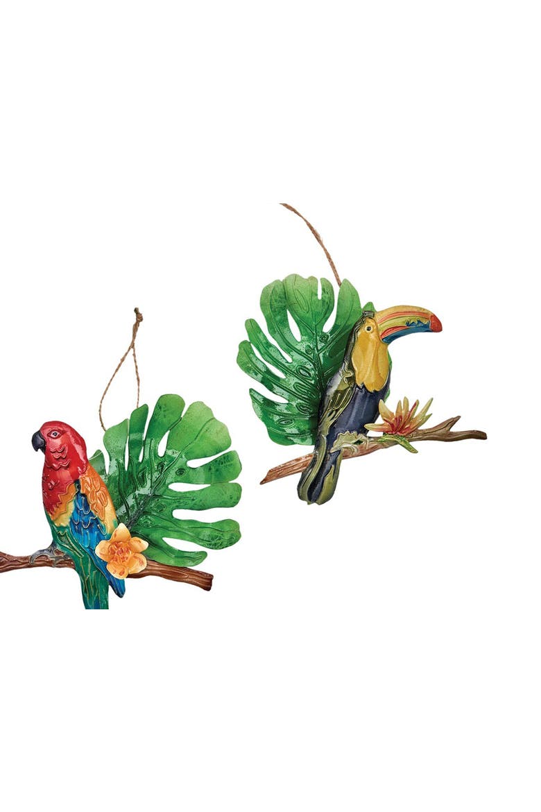 Rainforest Bird Christmas Tree Ornament Set of 3, Alternate, color, Green