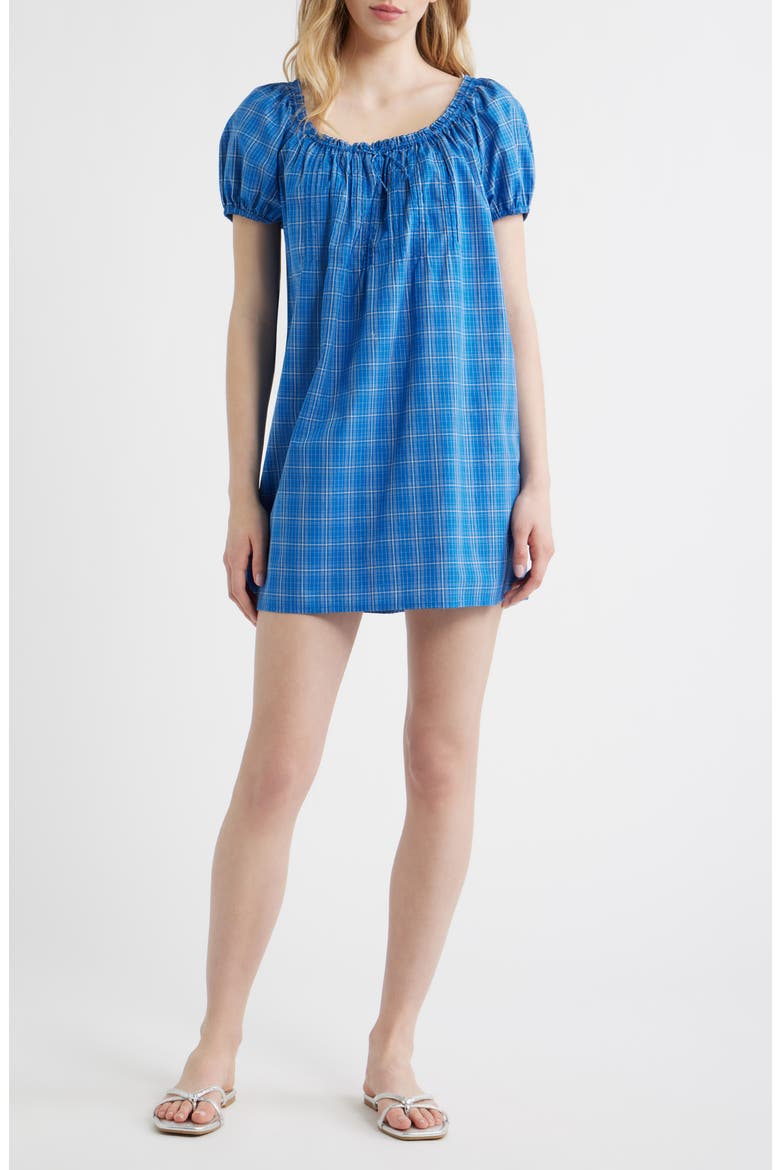 Costa Minidress, Main, color, FLOR CHECK - COBALT